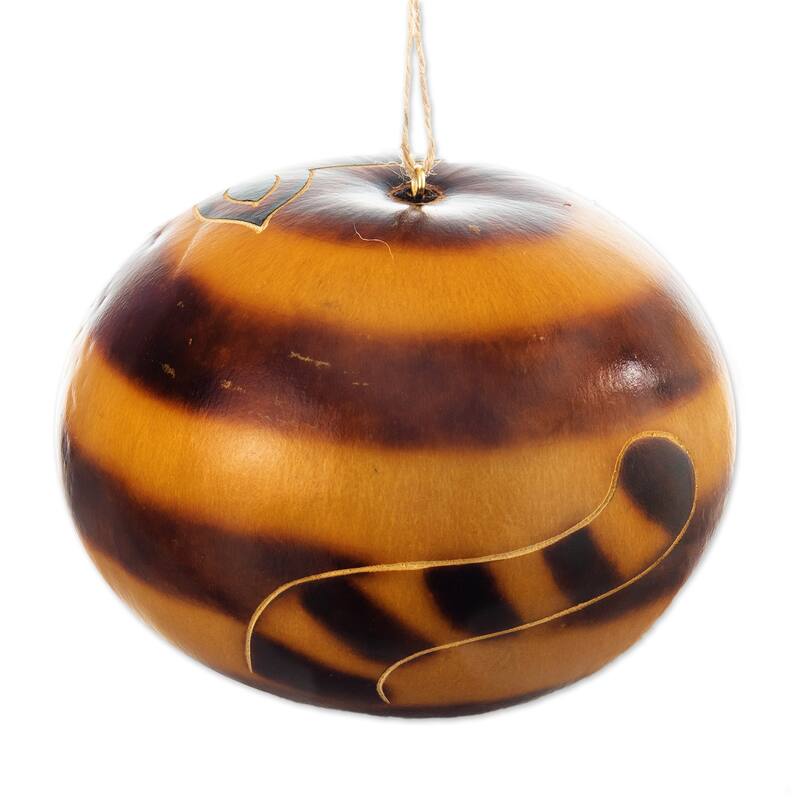 Novica Handmade Mama Cat Dried Gourd Birdhouse
