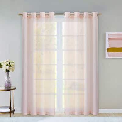 HomeRoots Set of Two 84" Blush Solid Modern Window Panels - 84" x 108"