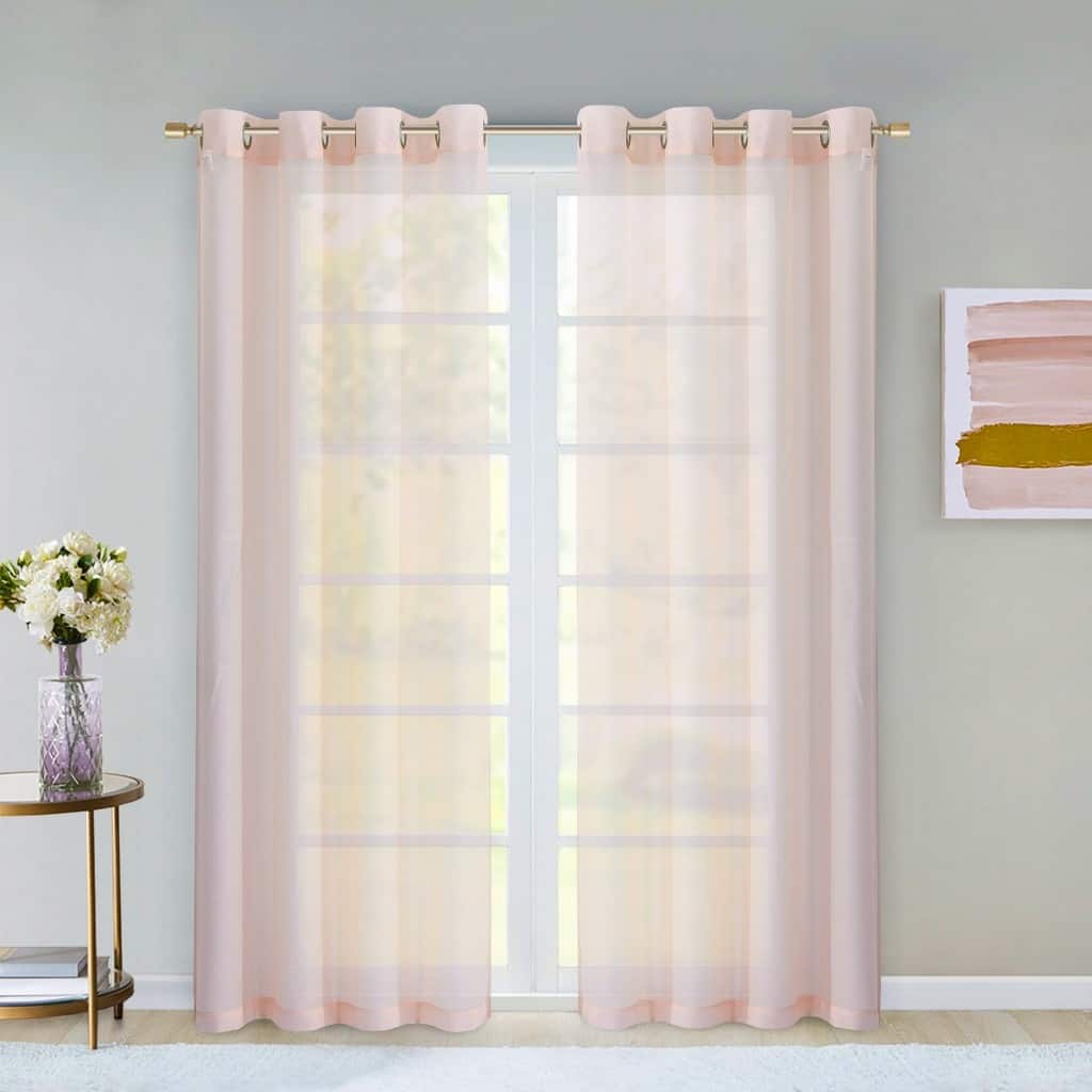 HomeRoots Set of Two 84" Blush Solid Modern Window Panels - 84" x 108"