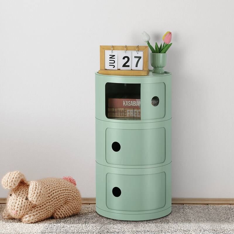 ABS Multifunction Storage Table Stackable Detachable Organizer - 3 Tier - Green