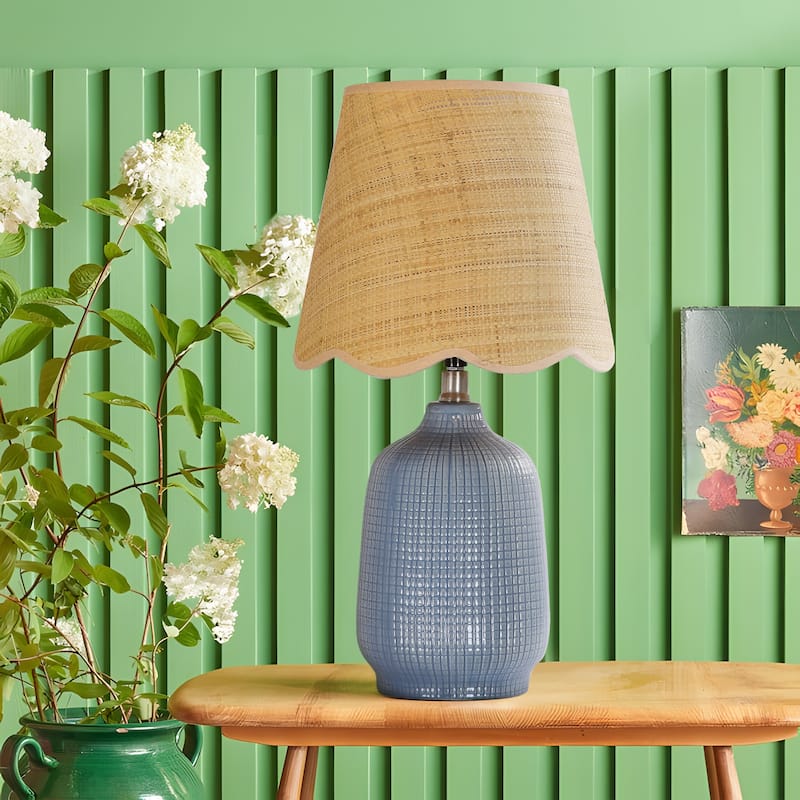 18.9" Ceramic LED Table Lamp, Living Room Lamps For End Tables