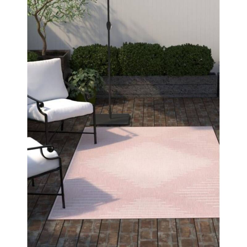Outdoor Ucul Collection Area Rug - Pink - 9'x12'