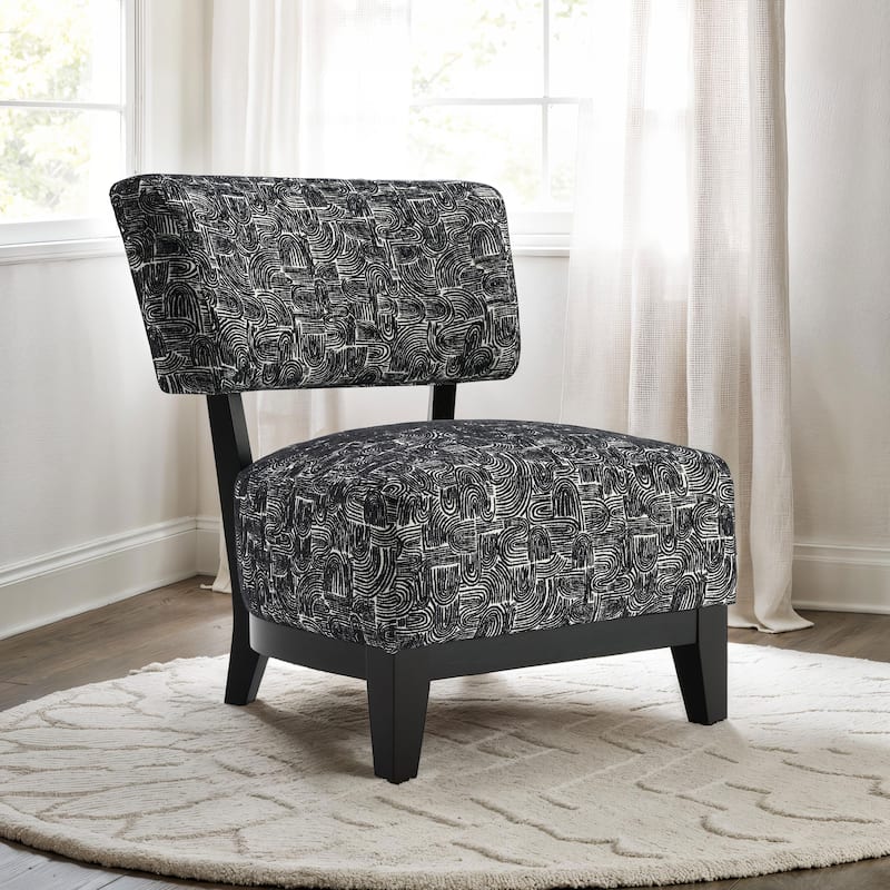 Furniture of America Phaen Modern 28-inch Pattern Fabric Accent Chair - Black