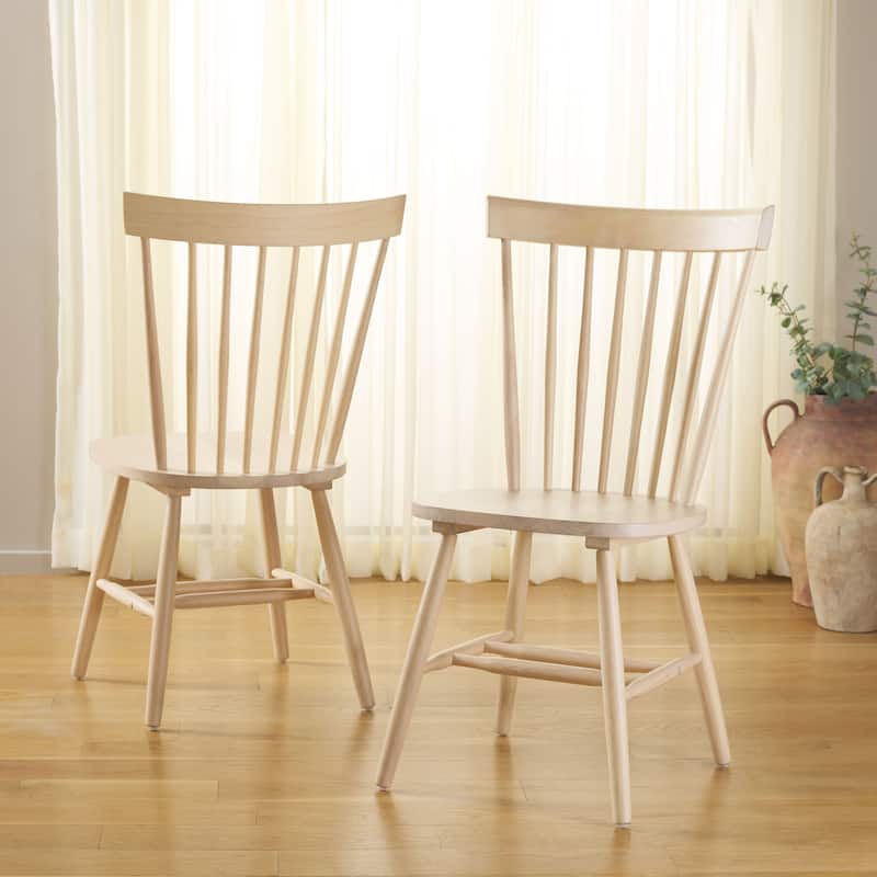 SAFAVIEH Suhair Spindle Farmhouse Dining Chair (Set of 2) - 20.5" x 21" x 36" - 21"W x 21"D x 36"H - White Wash