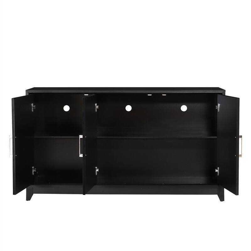 TV Stand for TVs up to 65 Inches, Modern Entertainment Center Media Console Cabinet with 2 Spacious Storage Space