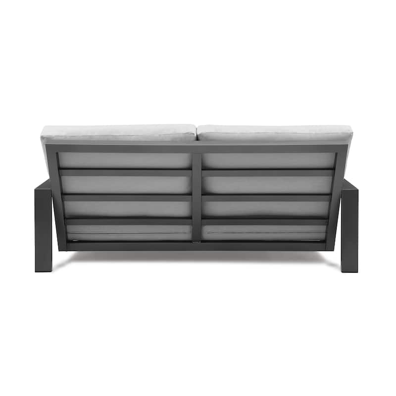 Benton 4-Piece Aluminum Outdoor Conversation Sofa Set with Cushions