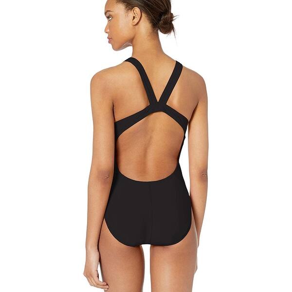 Shop Nike Swim Women S Fast Back One Piece Swimsuit Black 40