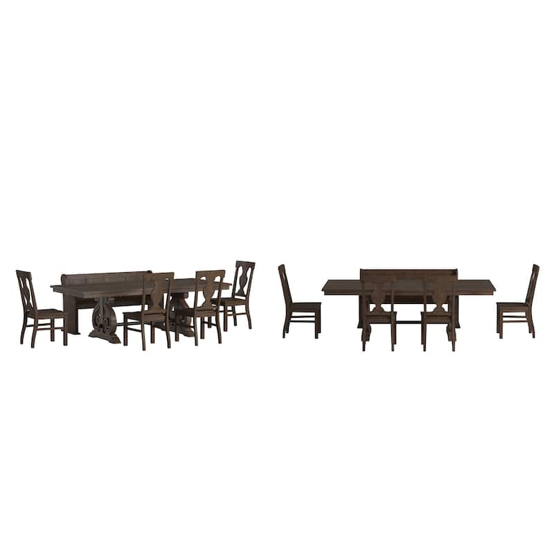 Vikos Wood Extendable Dining Set - 6-Piece Set