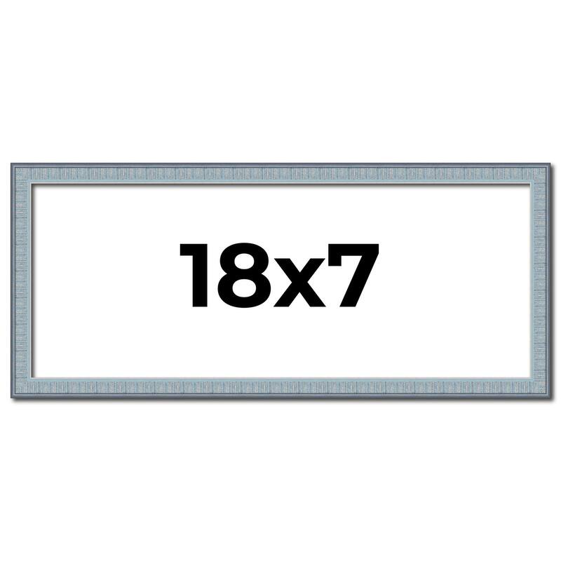 18x7 Frame Rustic Sky Blue Solid Wood Picture Frame | 0.75 Inch