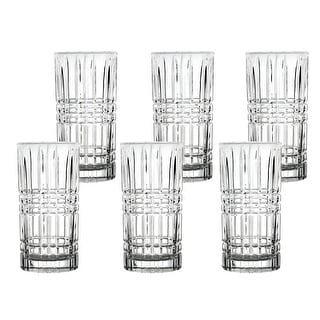 Lorren Home Trends Tall 12 Ounce Drinking Glass-Textured Cut Glass