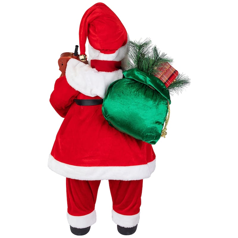 Animated and Musical Santa with Violin Christmas Figurine - 32"