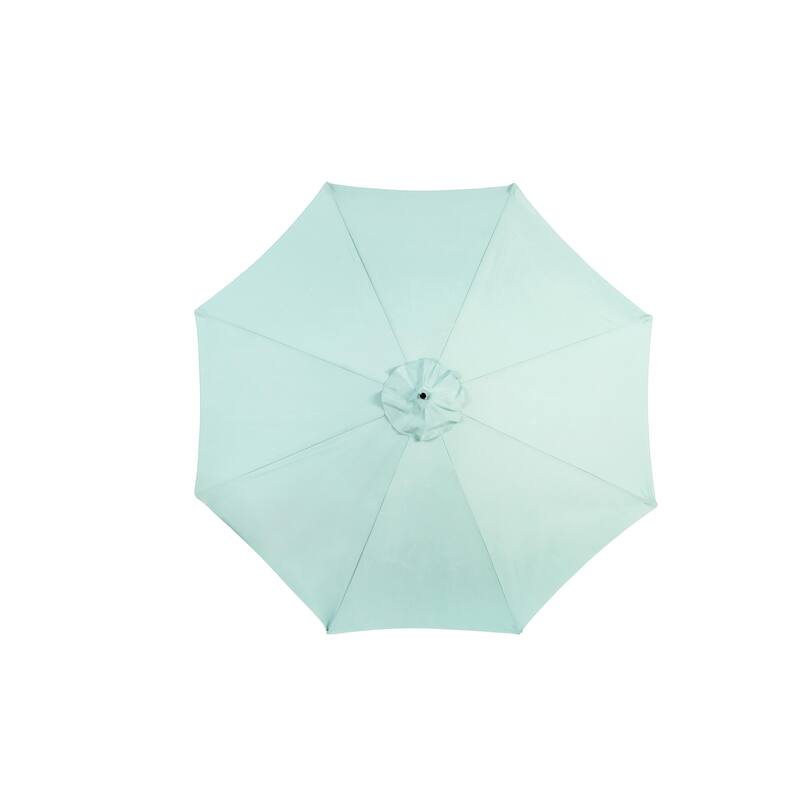 Hanging Patio Umbrella Polyester Parasol with Tilt Adjustment 8 Ribs, for Backyard Poolside - (Dark Green)