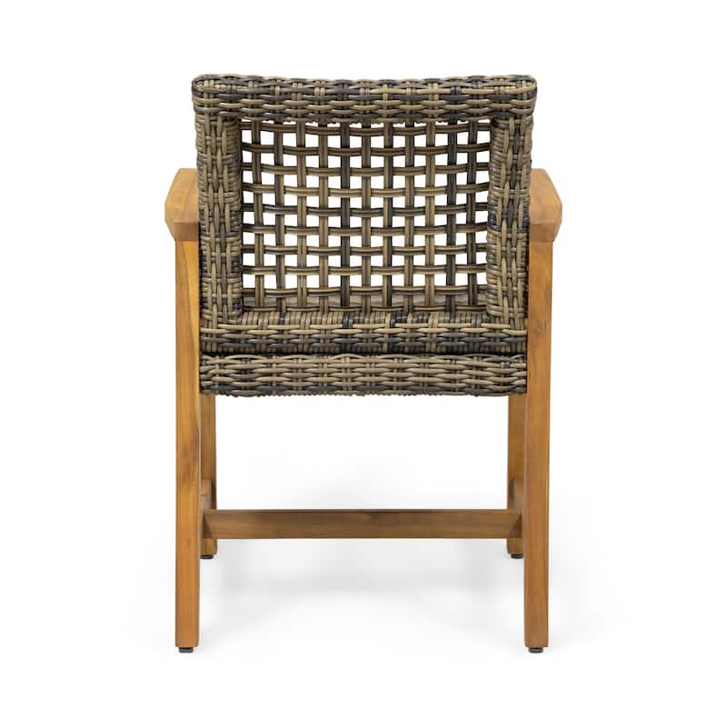 Exquisite Wood and Wicker Dining Chair(Set of 2)