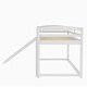 preview thumbnail 24 of 32, Minimalist Twin over Twin Wooden Floor Low Bunk Bed Kids Bed with Convertible Slide,Ladder and Guardrail
