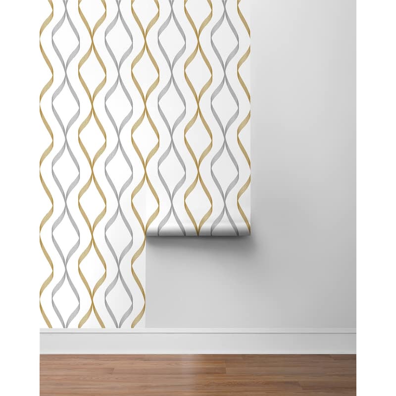 NextWall Ogee Ribbon Peel and Stick Wallpaper