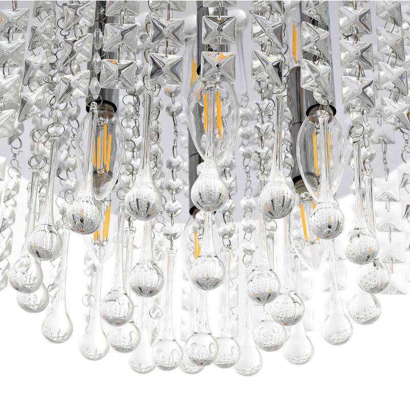 GetLedel 6-Light Crystal Flush Mount Chandelier