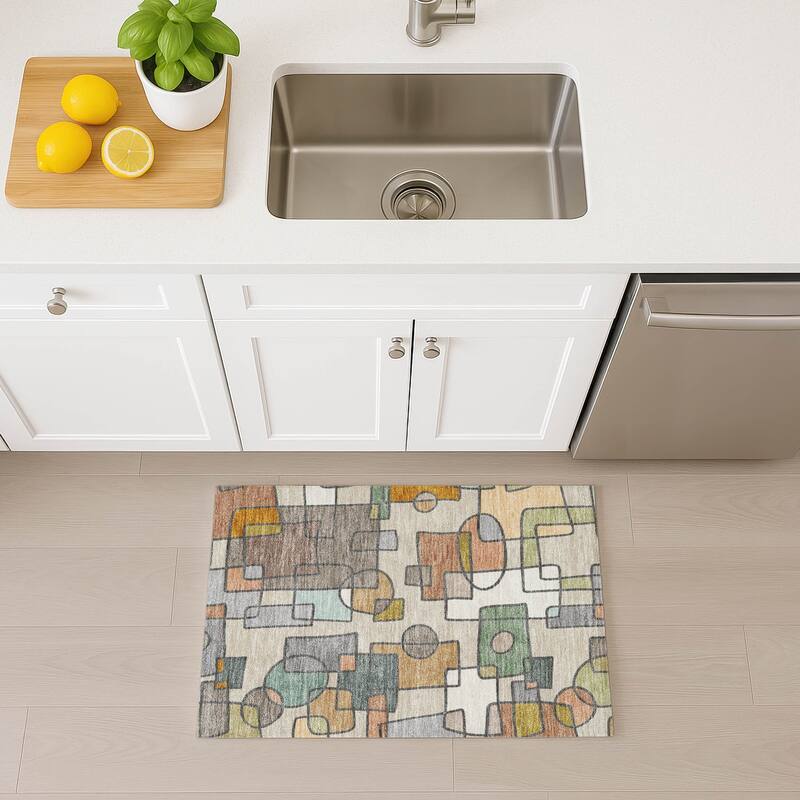 Machine Washable Indoor/ Outdoor Contemporary Prenner Chantille Rug