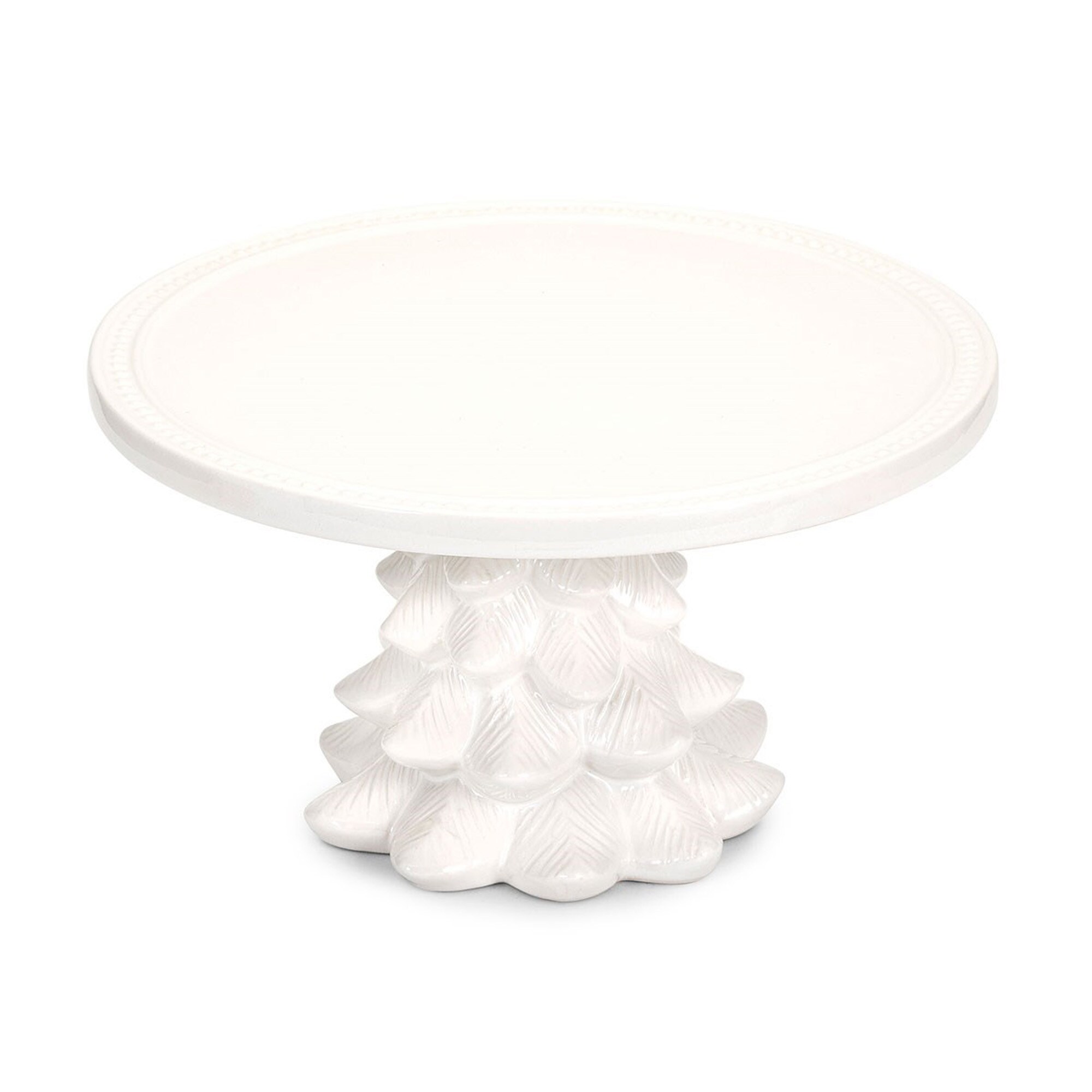Shop Black Friday Deals On 11 75 White Ceramic Christmas Tree Cake Stand Overstock 28677948