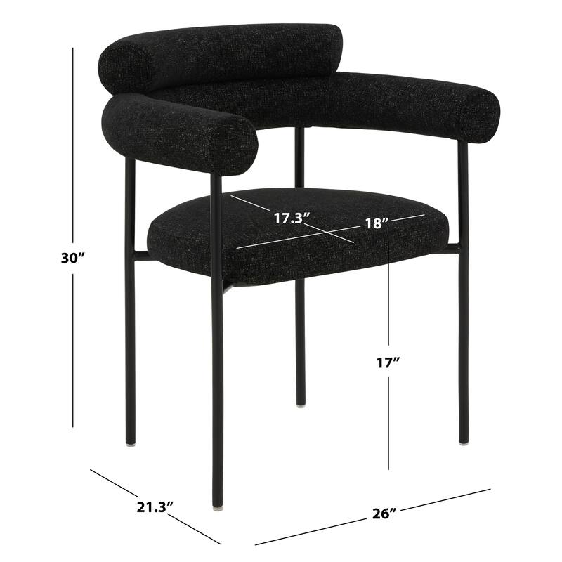 SAFAVIEH Couture Frouwe Curved Back Dining Chair (Fully Assembled) - 26Wx21Dx30H