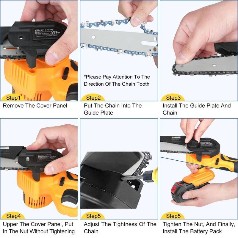 6" Mini Chainsaw, Battery Powered Chain Saws 6-Inch, Rechargeable,