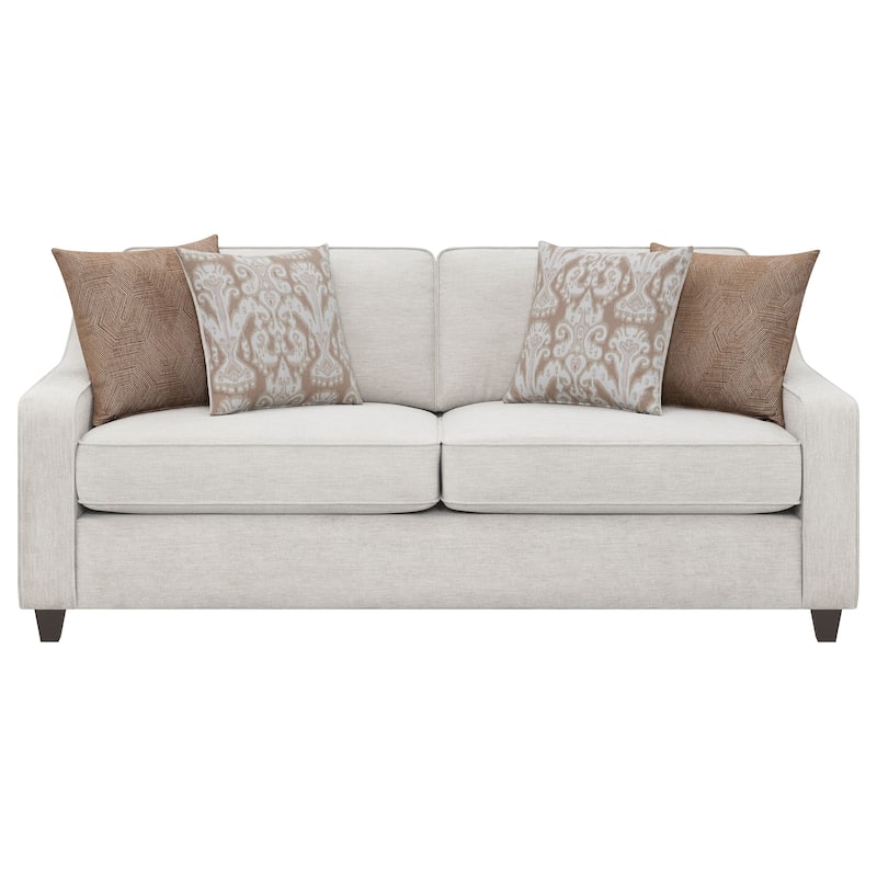 Christine Upholstered Sloped Arm Sofa Set Beige
