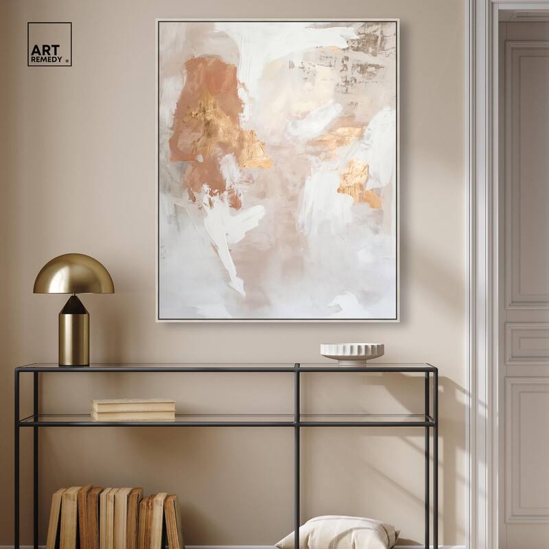 Gold-Trimmed Rose Quartz II Canvas by Art Remedy