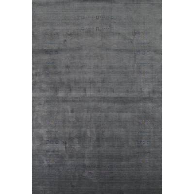 Gray Gabbeh Indian Area Rug Handmade Wool Carpet - 9'0"x 11'11"
