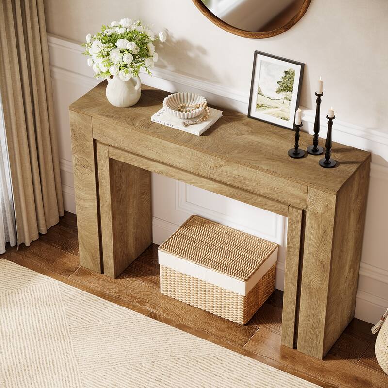 41.3-Inch Farmhouse Entryway Table, Rectangular Console Table