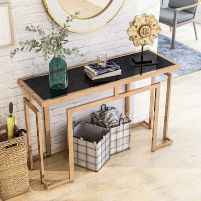 Pelmont Contemporary 52-inch Glass Top Sofa Table by Furniture of America