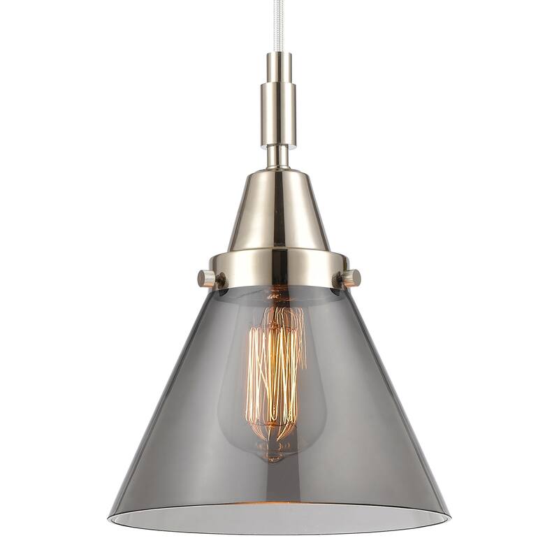Innovations Lighting 447-1P-G43 Cone 8" Wide Mini Pendant with Light - Polished Nickel