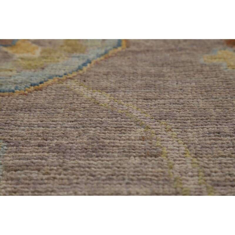 Hand Knotted Oriental 100% Wool Carpet Transitional All-Over Beige & Ivories Oushak Area Rug - 10' 2'' X 8' 0''