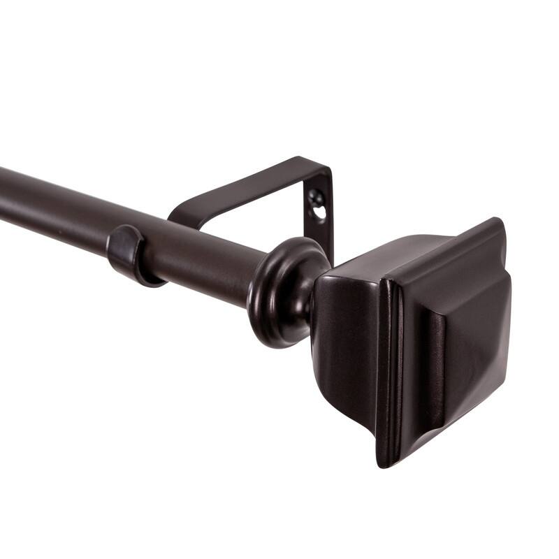 UTOPIA ALLEY Wall Mounted 3/4 Inch Curtain Rod, Single Decorative Drapery Rod, Adjustable Curtain rods for Windows