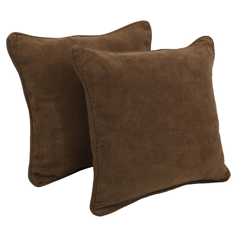 Porch & Den Blaze River 18-inch Microsuede Accent Throw Pillow (Set of 2) - Chocolate