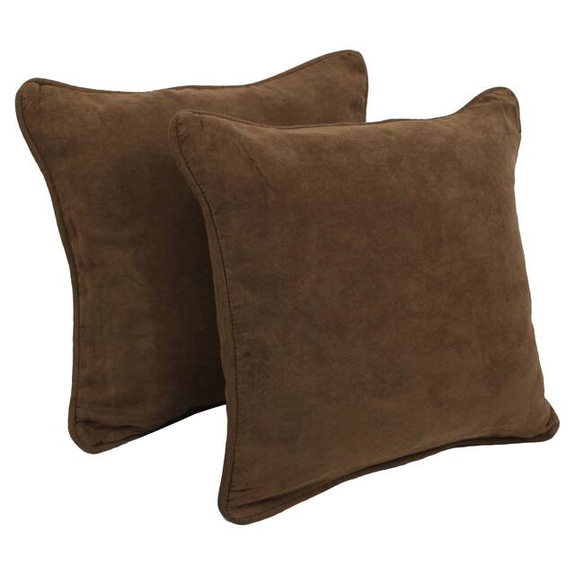 Porch & Den Blaze River 18-inch Microsuede Throw Pillow (Set of 2) - Chocolate