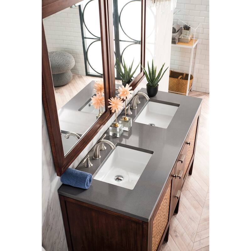 James Martin Vanities Addison 60" Double Vanity, Mid Century Acacia