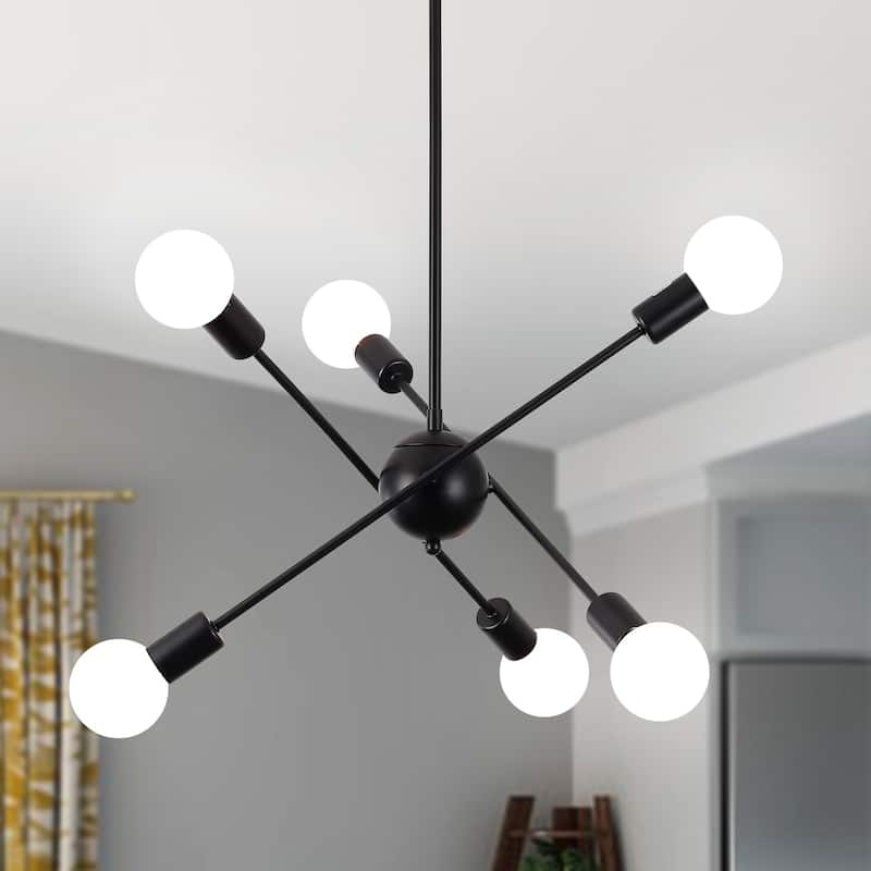6-Light Sputnik Chandelier for Living Room Bedroom