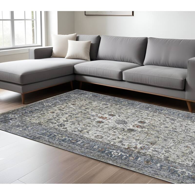 Pocac Power Loomed Durable Area Rug By HomeRoots - 157 - Natural/Criss Cross