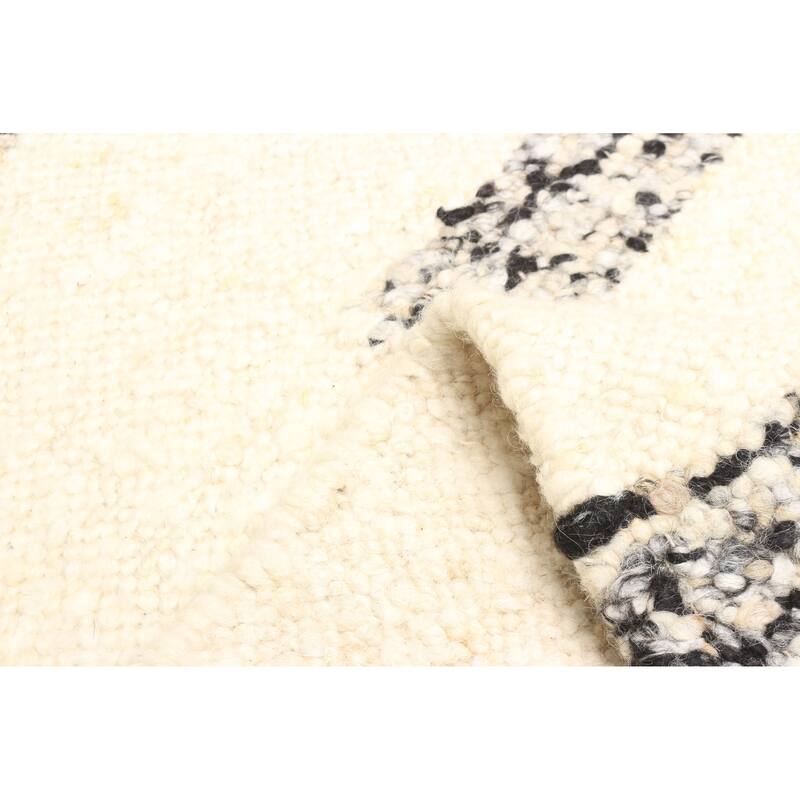 ECARPETGALLERY Braid weave Sienna Black Wool Rug - 5'7 x 7'2