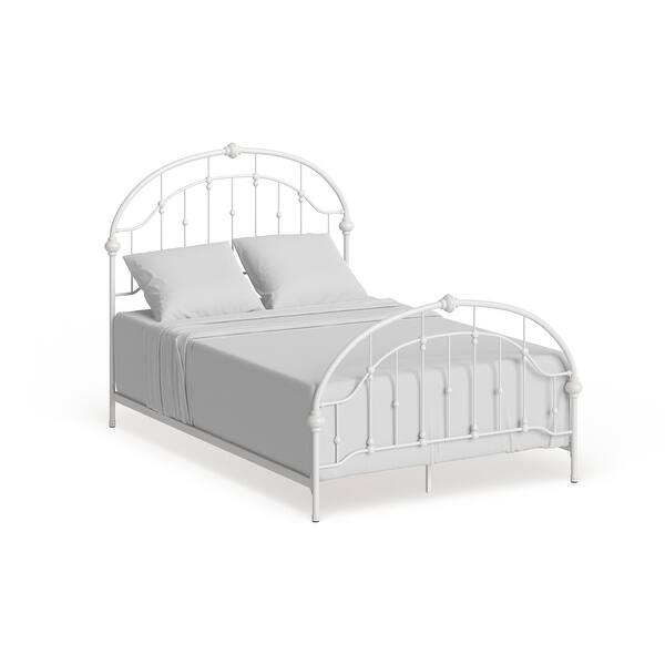 slide 15 of 36, Lacey Round Curved Double Top Arches Victorian Iron Bed by iNSPIRE Q Classic Antique White - Queen