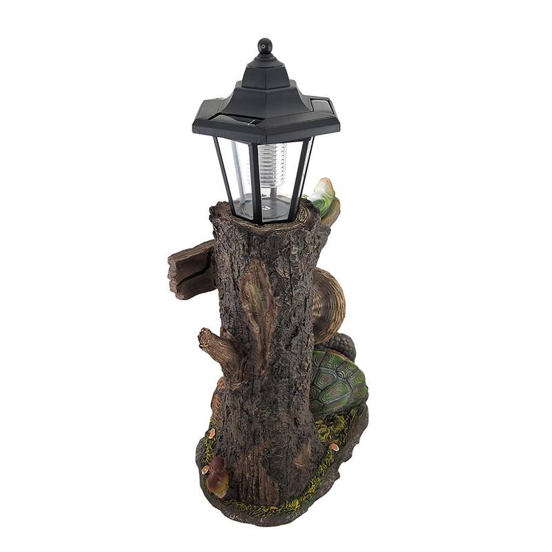 Turtle Won The Race Solar Led Welcome Statue Lantern - 18 X 10 X 7 inches