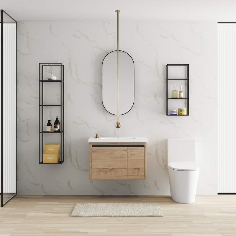 Eye-Catching Ceiling Mounted Line Single Hole Bathroom Sink Faucet with Single Handle, Black / Gold
