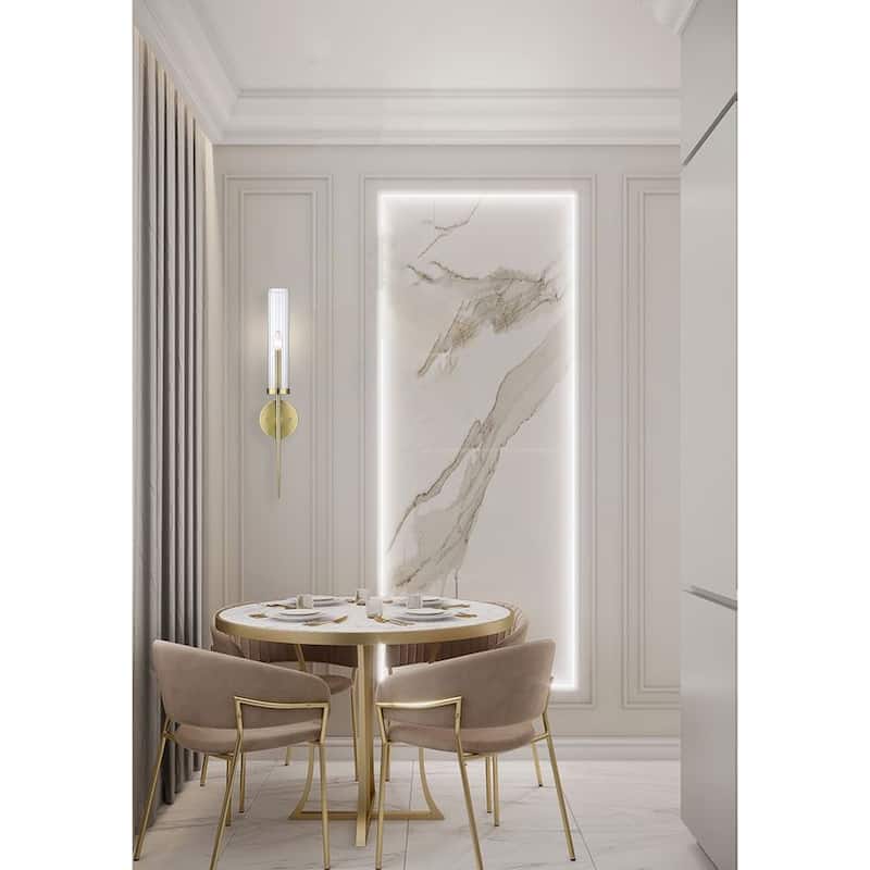 Chrome Metal Wall Sconce With A Glass Shade