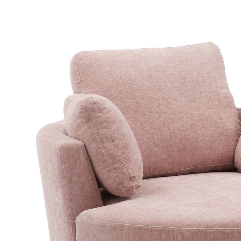 Upholstered Swivel Barrel Armchair Club Chair With Metal Base