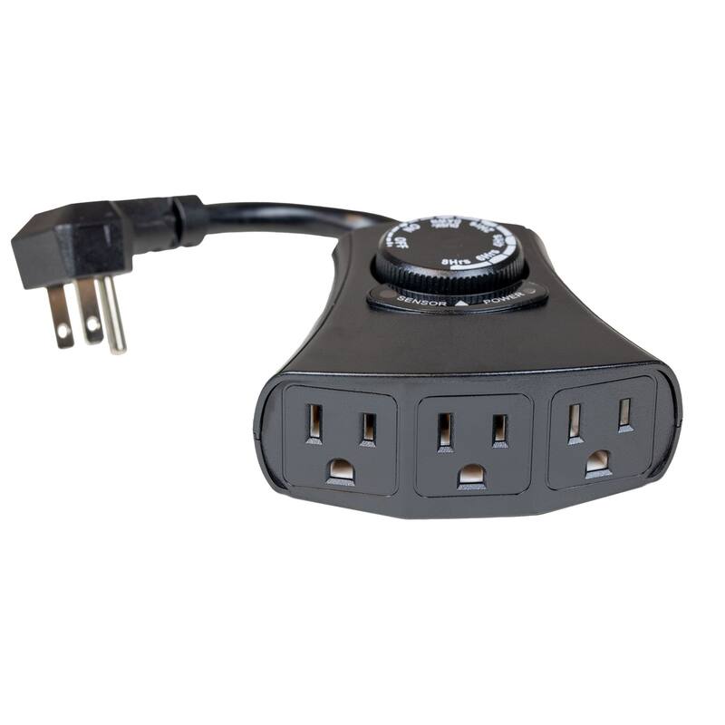 15A-POT Outdoor Timer, Outdoor String Light Christmas Timer, Programable - Black