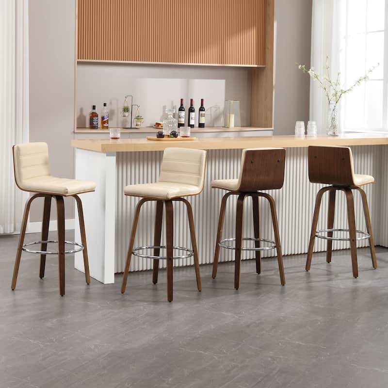 26"/29" Faux Leather Swivel Bar/Counter Stools, Set of 2/3