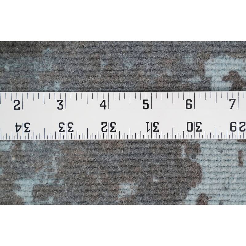 Hand Knotted Oriental Viscose Silk Carpet Modern Abstract Greys & Charcoal Abstract Area Rug - 7' 8'' X 5' 2''