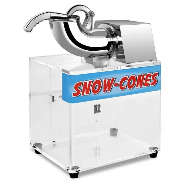 Electric Ice Crushers Machine Ice Snow Cone Maker Professional Double Blades Stainless Steel Ice Shaver Machine for Home Commercial Use (Silver)