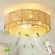 preview thumbnail 13 of 21, 19.69'' Boho Rattan Caged Ceiling Fan