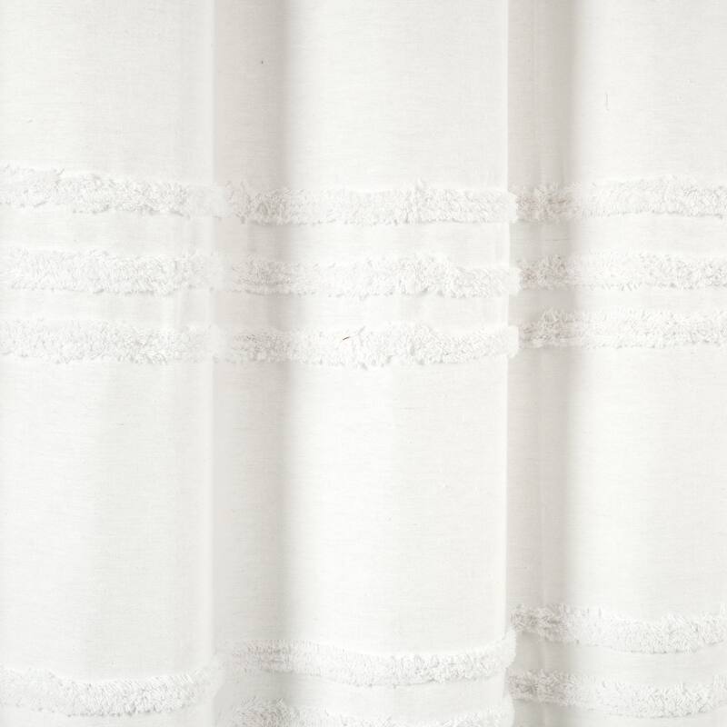 Lush Decor Boho Kendra Tufted Yarn Dyed Eco-Friendly Recycled Cotton Shower Curtain Single