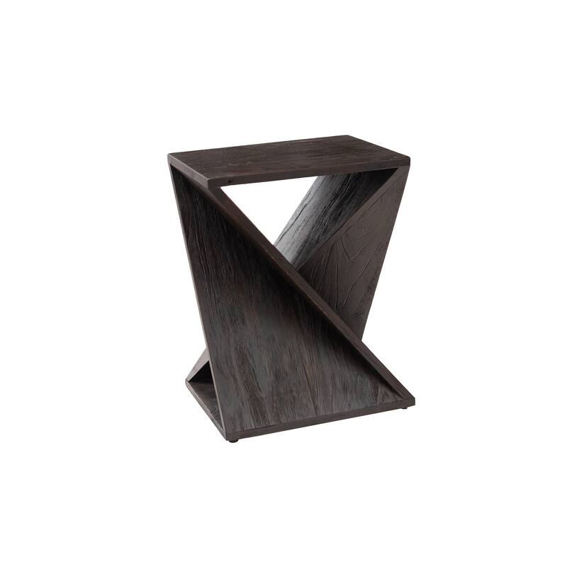 Nordic Style Teak Twisted Stool - Brown